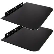 Maclean Brackets MC-738 TV-Regal 35x25 cm Schwarz Glas/Aluminium