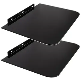 Maclean Brackets MC-738 TV-Regal 35x25 cm Schwarz Glas/Aluminium