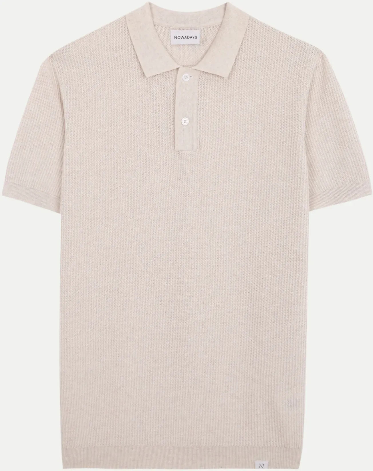 Poloshirt in Rippstruktur Beige L