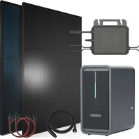 sunniva Balkonkraftwerk Full Black Bifazial 920 W inkl. 2,24 kWh Speicher + 2 x 460 W N-Typ Glas-Glas Bifacial Module