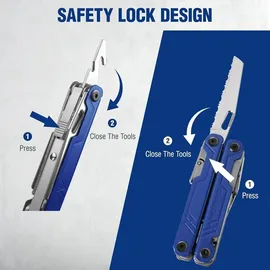 luxuskollektion Multifunktionszange 18-in-1 Edelstahl Camping Reparatur Blau