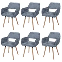 MCW 6er-Set Esszimmerstuhl MCW-A50 II, Küchenstuhl Polsterstuhl, Holz Stoff/Textil