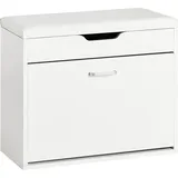 SoBuy FSR95-W Schuhbank mit Sitzkissen Sitzbank Schuhregal Schuhschrank Garderobenbank
