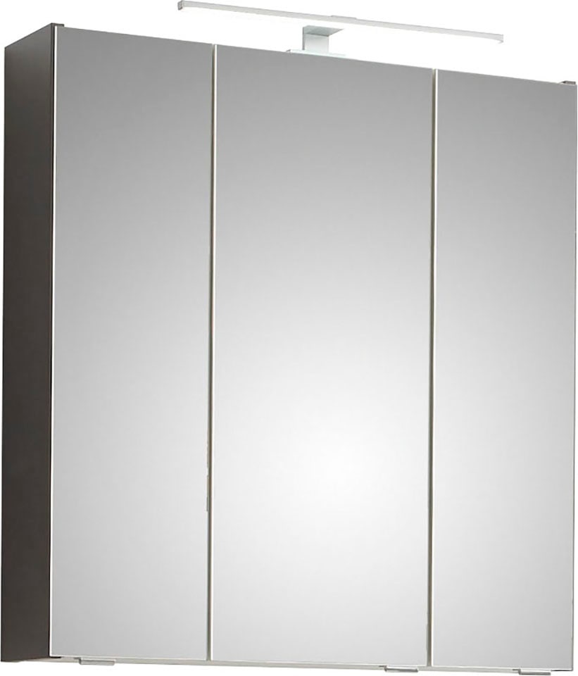 Saphir Spiegelschrank »Quickset 357 Badschrank, 3 Spiegeltüren, 6 Einlegeböden, 65 cm breit« Saphir Quarzgrau Matt Touch