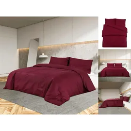 vidaXL Bettwäsche-Set Bordeauxrot 200 x 220 cm