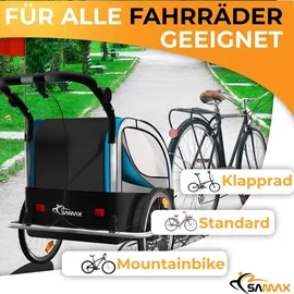 SAMAX 360° drehbarer 2in1 Jogger Silver Frame blau/silber