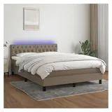 vidaXL Boxspringbett 140 x 200 cm Taupe