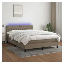 vidaXL Boxspringbett 140 x 200 cm Taupe