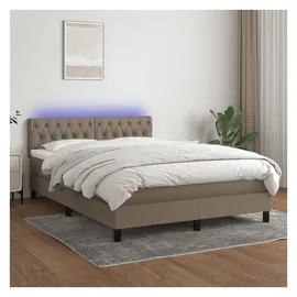 vidaXL Boxspringbett 140 x 200 cm Taupe