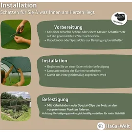 Haga® Schattiernetz Sichtschutznetz Gewächshaus- netz HaGa 60% 2m Höhe (Meterware)