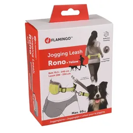Karlie JOGGINGLEINE + TAILLENGURT RONO GELB Leine 155-250CM / Gurt 79,5-140CM