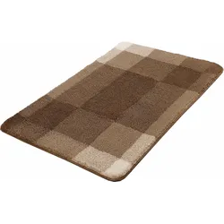 Badematte MEUSCH "Mix" Gr. 3, grau (taupe), H:20mm, Polyacryl, Badematten, Badteppich, modernes geometrisches Design, Ton in Ton Farbabstufung