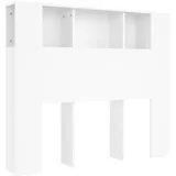 vidaXL Kopfteil mit Ablagen Weiß 120x18,5x104,5 cm