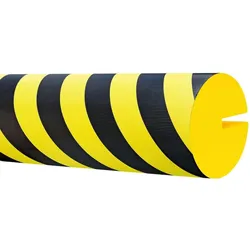 PROREGAL Prall- & Profilschutz aus hochwertigem EVAC-Schaum | Geeignet für den Innenbereich | LxØ  100x15cm | Nut Breite 15mm | Schwarz-Gelb
