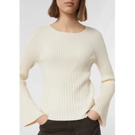 Comma, Rippstrickpullover mit Trompeten-Ärmeln Beige 46