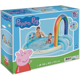 Happy People - Playpool - Peppa Wutz, mit Rutsche, Wassersprinkler & Spielelement (198x150x102cm)