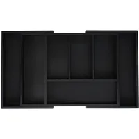 Relaxdays Besteckkasten, ausziehbar, 5 bis 7 Fächer, Schubladen Ordnungssystem,