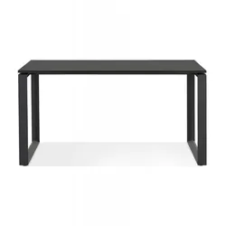 KADIMA DESIGN Schreibtisch aus Holz und Metall  Gerader Designer Bürotisch mit moderner Eleganz  Schwarzer Arbeitstisch für inspirierende Arbeitsumgebung  Kadima