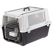 Ferplast Hundetransportbox Transportbox für Hunde ATLAS 40, Reisebox für Hunde, Sicherheitsverriegelung, Lüftungsgitter, 49 x 45,5 cm Grau