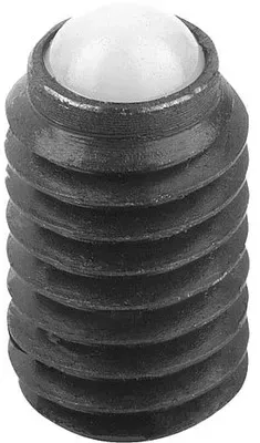 KUGELDRUCKSCHRAUBE OHNE KOPF, FORM:D KUGEL AUS POM, M12, L=32, VERGÜTUNGSSTAHL, KOMP:POLYACETAL