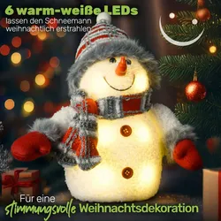 Haushalt International Schneemann Weihnachten Deko Figur LED