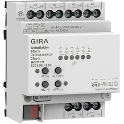 1St. Gira 503300 Schalt-/Jal.aktor 6f/3f 16 A REG Kmf KNX Secure