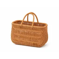 e-wicker24 Alles aus Weide Fahrradkorb vorne Groß Korb geflochten für Fahrrad Gepäckträger Retro Fahrradkorb aus Weide für Lenker Vintage Stil Weidentransporter Einkaufskorb Weide