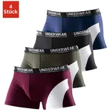 Authentic Underwear Boxershorts unifarben grün/rot/schwarz XS 4er Pack