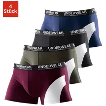 Authentic Underwear Boxershorts unifarben grün/rot/schwarz XS 4er Pack