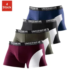 Authentic Underwear Boxershorts unifarben grün/rot/schwarz XS 4er Pack