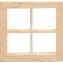 HobbyFun Miniatur Fenster quadratisch 7,0 x 7,0 cm Holz beige