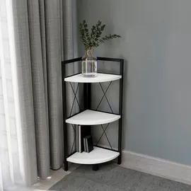 VCM Eckregal Insasi 34 x 34 x 87 cm Schwarz/Weiß