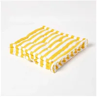 Homescapes Bodenkissen Sitzkissen Breite Streifen gelb 50 x 50 x 10 cm gelb 50 cm x 50 cm x 10 cm