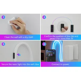 Govee Neonlichtschlauch Clips Kunststoff 20 Stück Schwarz