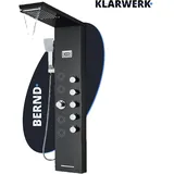 klarwerk BERND | Premium Duschpaneel Regendusche Edelstahl | Schwarz matt Massagedusche Duschsystem | Mischbatterie Duscharmatur Duschsystem
