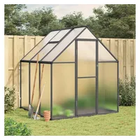 vidaXL Gewächshaus Alu Anthrazit Polycarbonat 4 mm 2,86 m2