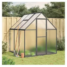 vidaXL Gewächshaus Alu Anthrazit Polycarbonat 4 mm 2,86 m2