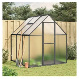 vidaXL Gewächshaus Alu Anthrazit Polycarbonat 4 mm 2,86 m2