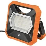 Brennenstuhl professionalLINE LED Baustrahler X 8050 M, 8900 lm, 80 W, spritzwassergeschützt, mit Deckel, dimmbar, Haltebügel, Innen- & Außen, IP54, 109 x B 310 x 305 mm, orange/schwarz