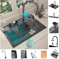 Faizee home Küchenspüle Nano Spüle + Zubehör 75 x