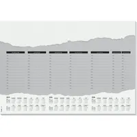 Sigel Schreibtischunterlage Weekly Planner weiß/grau Papier 59,5 x 41,0 cm, 52 Blatt