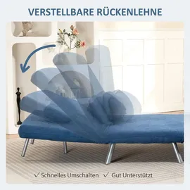 Homcom Schlafsessel 3-in-1 Polyester 1 Teile 120 x 0 x 0 cm Blau mit Kissen