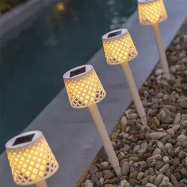 NEW GARDEN Erdspießleuchte 4er Set Kunststoff 4 Stück weiß