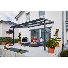 Gutta Terrassendach Premium 410 x 306 cm anthrazit / Polycarbonat bronce