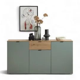 Innostyle INA Sideboard 180 x 90 x 45 cm Schilfgrün / Artisan Eiche