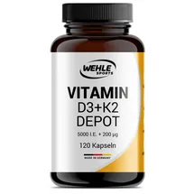Wehle Sports Vitamin D3 K2 Depot 120 Kapseln