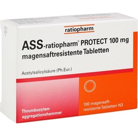 Ratiopharm ASS-ratiopharm PROTECT 100 mg magensaftr.Tabletten 100 St