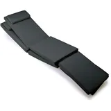 Nexos DIVERO 2er Set Sitzauflage Stuhlkissen Sitzpolster für Gartenmöbel Steamer Deckchair Holzliege Liegestuhl – bequem hochwertig robust – anthrazit