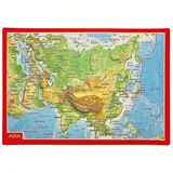 Georelief Reliefpostkarte Asien - STK - bunt