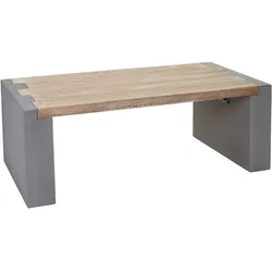 Couchtisch HWC-A15, Wohnzimmertisch, Beton-Optik Tanne Holz rustikal massiv MVG-zertifiziert 46x122x60cm